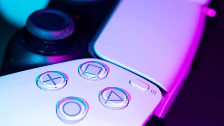 Close up of a PS5 controller