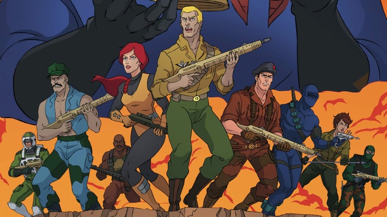 G.I. Joe and other chracters are seen on part of a cover in the IDW comic-book series "G.I. Joe: A Real American Hero - Saturday Morning Adventures."