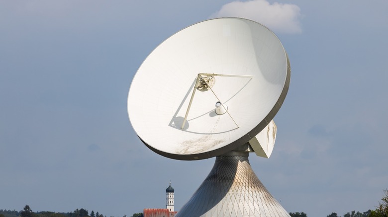 a giant satellite dish ground station