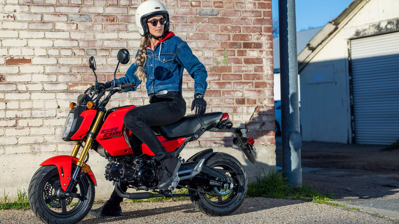 Woman riding on Honda Grom