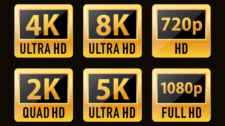 Various high-def resolution symbols