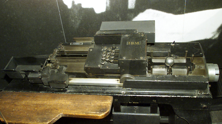 IBM card sorting machine on display at United States Holocaust Museum