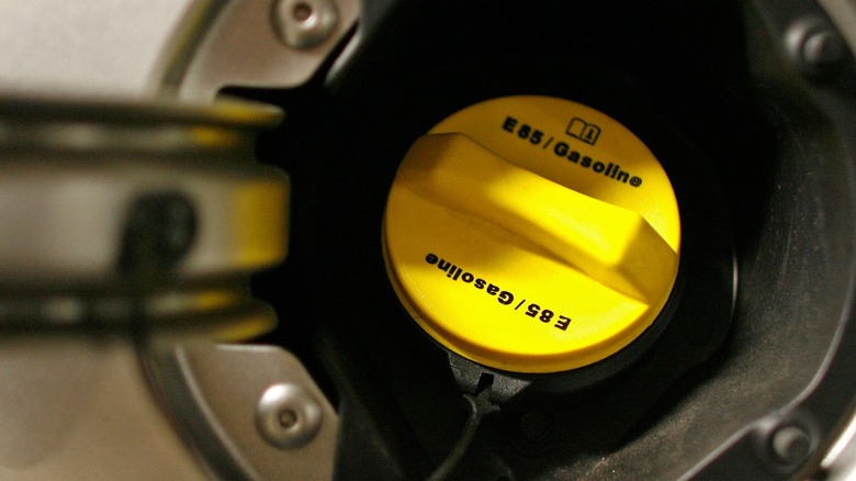 Yellow E85 gas tank cap