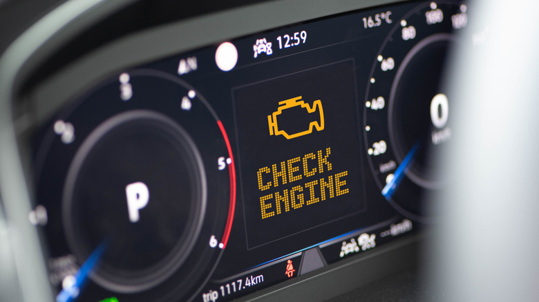 check engine warning light on car