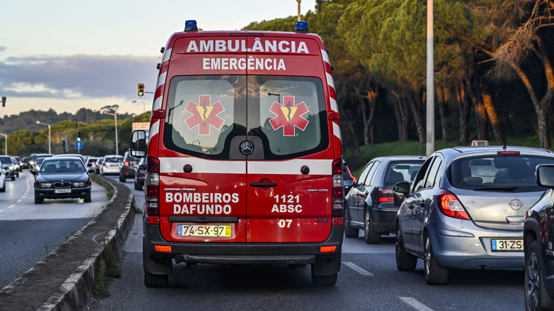 Ambulance stuck in traffic