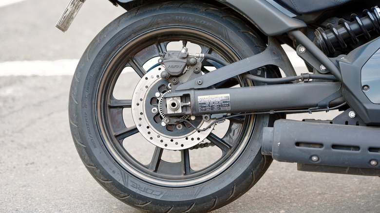 Kawasaki Vulcan rear wheel closeup