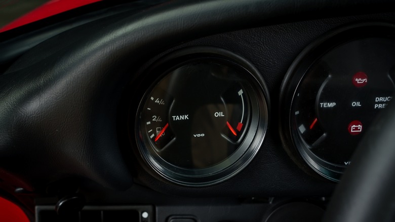 Porsche 911 Carrera showing the fuel guage