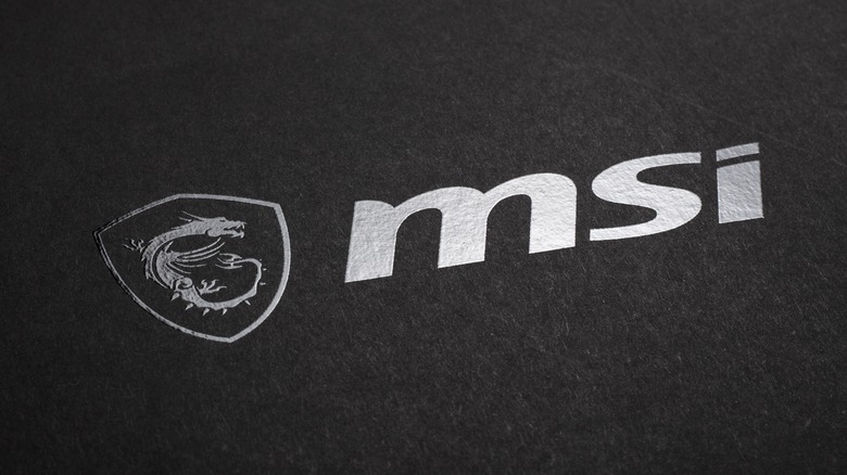 MSI logo on a dark surface