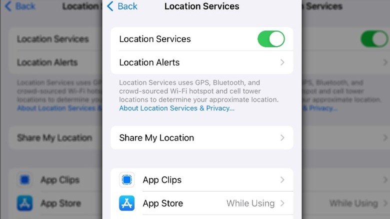 iPhone location services