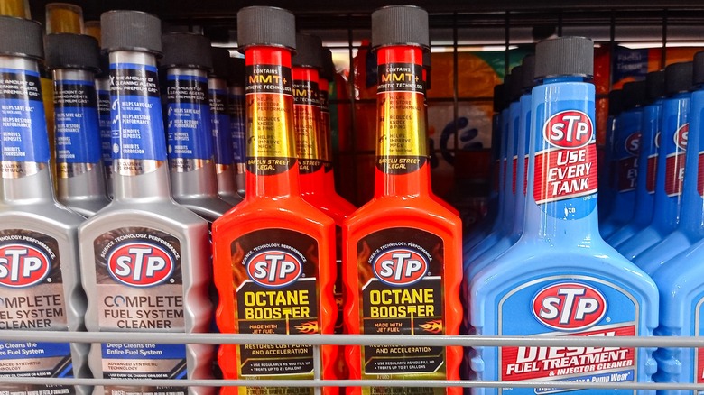 Octane booster on shelf