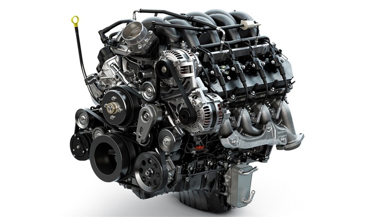 7.3L OHV V8 Engine on white background