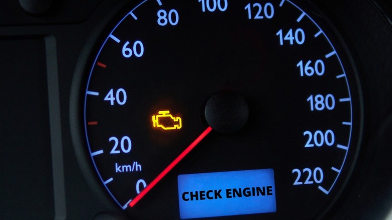 a dashboard check engine light