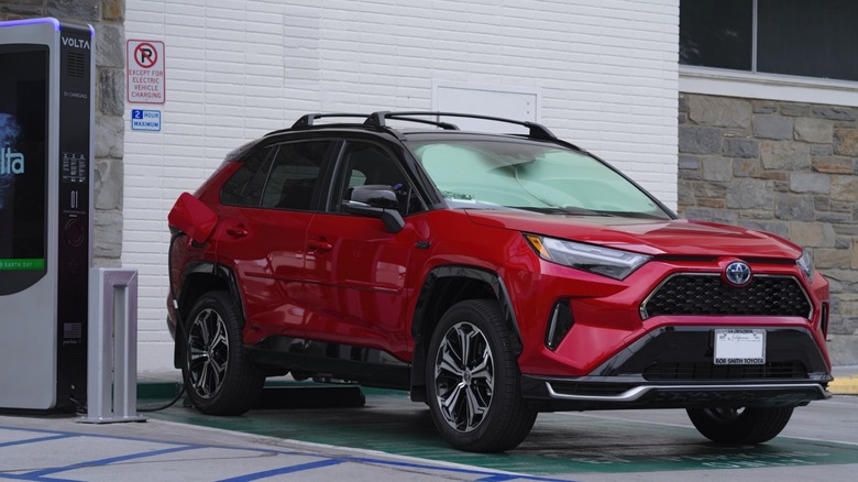 a RAV4 PHEV charging