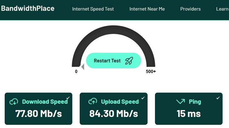 Ping test result in browser