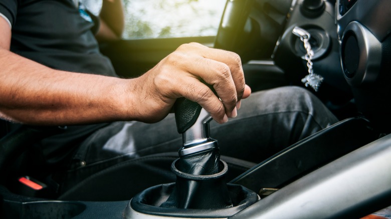 Person using gear shifter