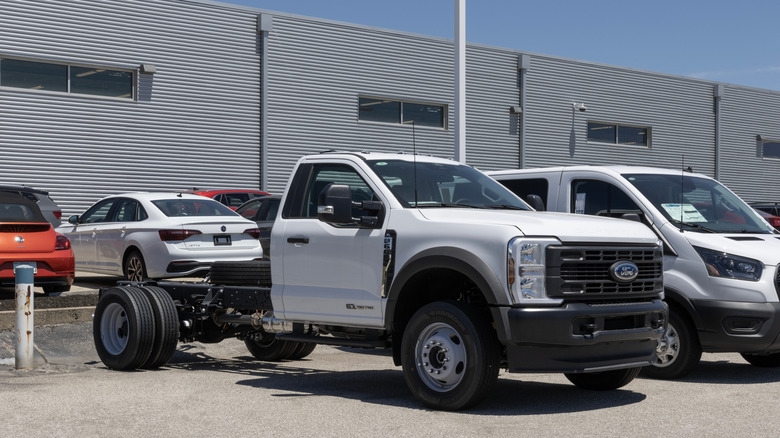 ford DRW truck on car lot