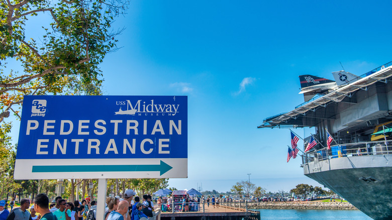 Entrance to USS Midway Museum in San Diego