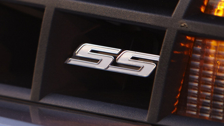 Chevrolet Camaro SS badge up close