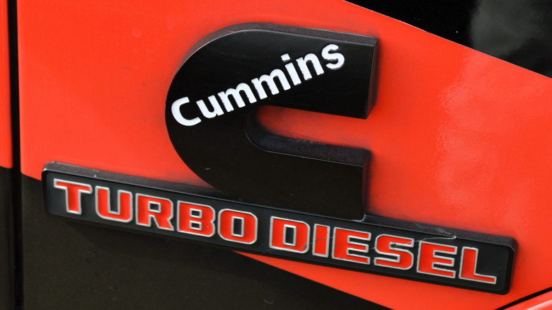 Cummins Turbo Diesel Badge On Ram Truck