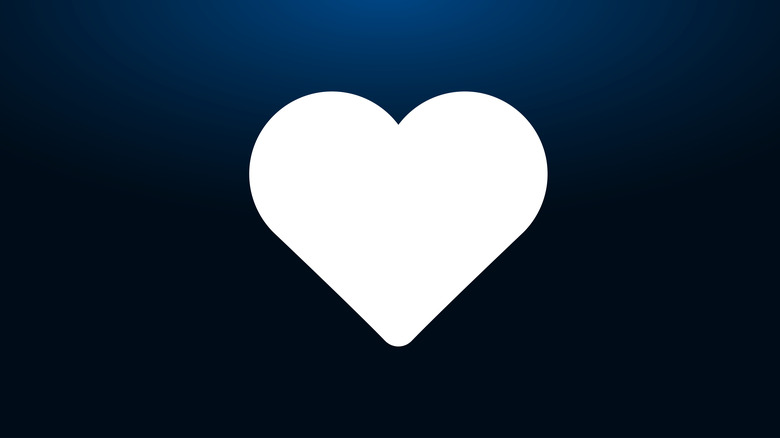 A white heart emoji embedded on a blue background.