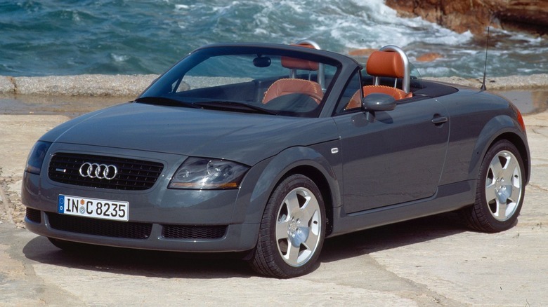 First generation Audi TT parked on a beach