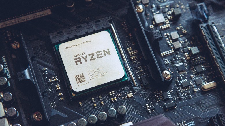 Ryzen processor in a motherboard