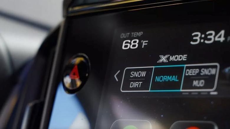 Subaru Crosstrek infotainment system photo showing X-Mode