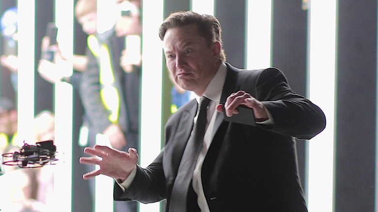 Elon Musk at a Tesla gigafactory ceremony