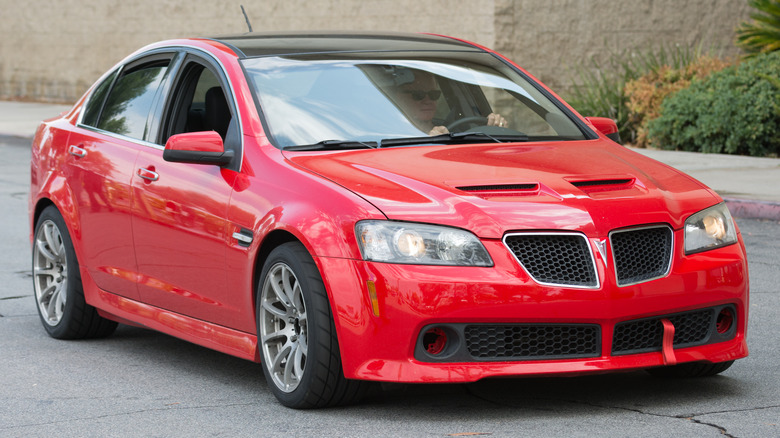 Red Pontiac G8 parked