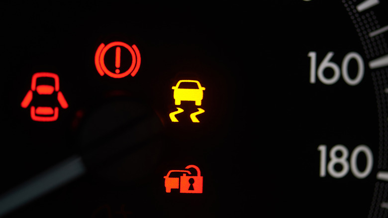 Illuminated dashboard warning lights