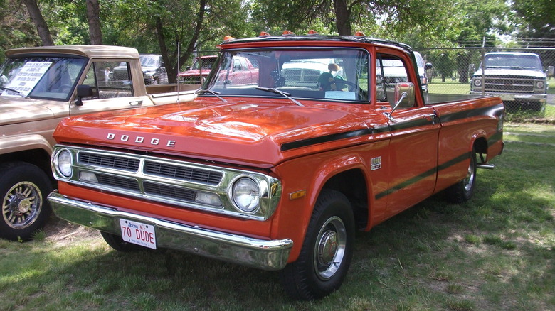 Front of Dodge Dude pickup on display