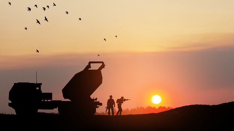 A HIMARS unit and the sunset