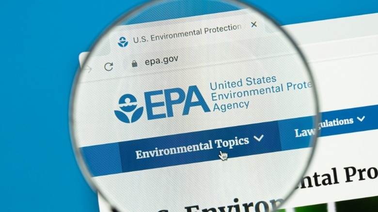 A picture of the EPA website with a magnifying glass filter