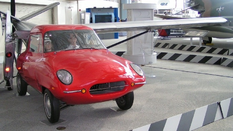 red Aerocar III in museum