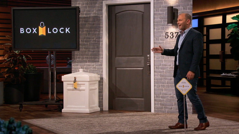 Brad Ruffkess pitching BoxLock on Shark Tank Season 10