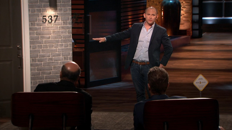 Brad Ruffkess pitching BoxLock on Shark Tank Season 10