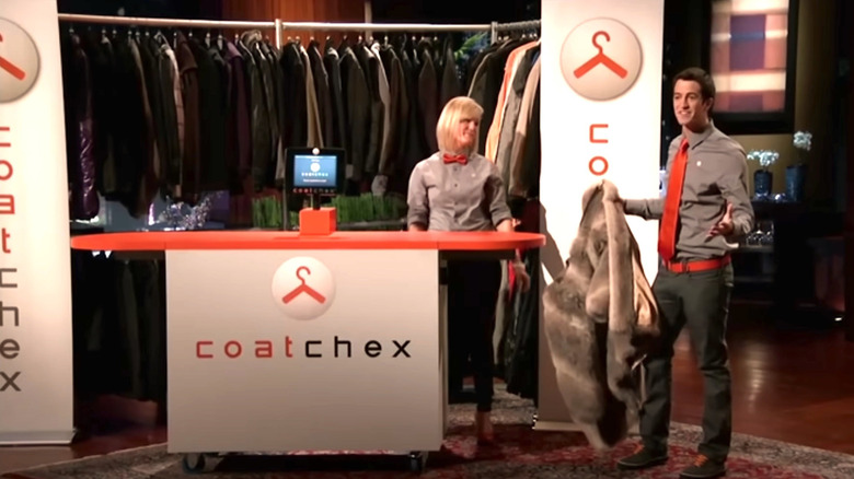 CoatChex founder pitching his product on Shark Tank