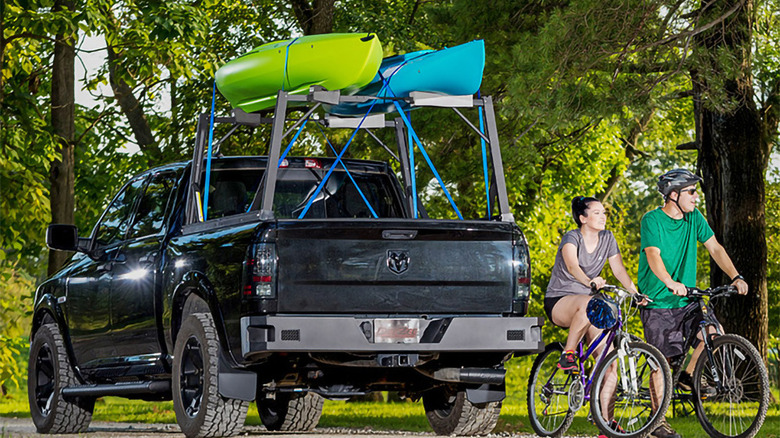 Invis-a-rack on pickup truck with kayaks