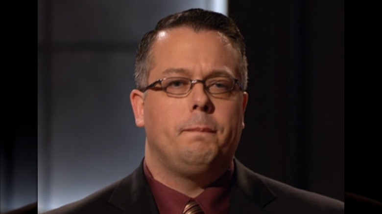 Darrin Johnson standing on the Shark Tank set