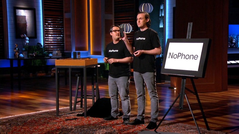 Van Gould and Chris Sheldon pitch NoPhone on Shark Tank