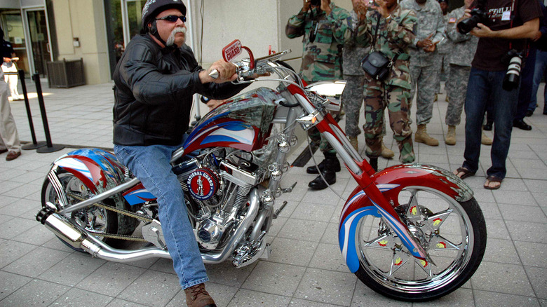 Paul Teutul Sr. on motorcycle