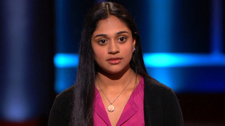 Trisha Prabhu pitching on Shark Tank