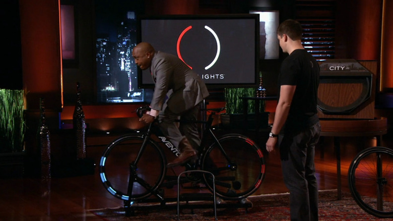 Daymond riding Revolights bicycle