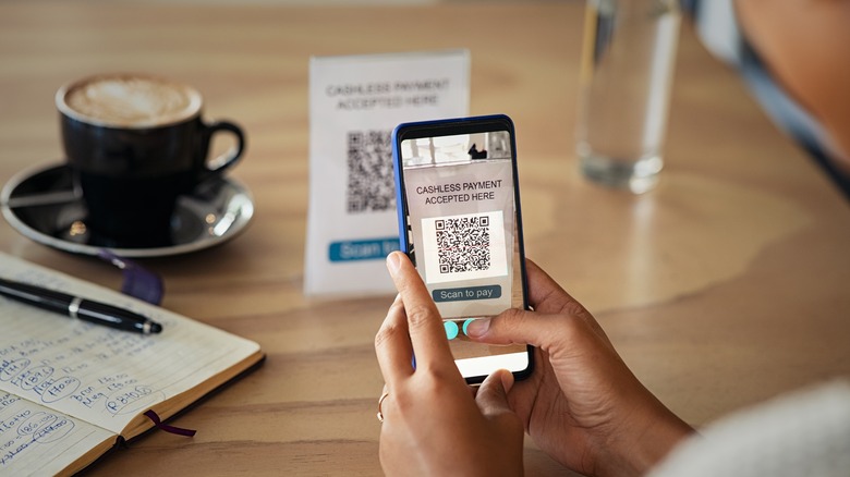 scanning a QR code