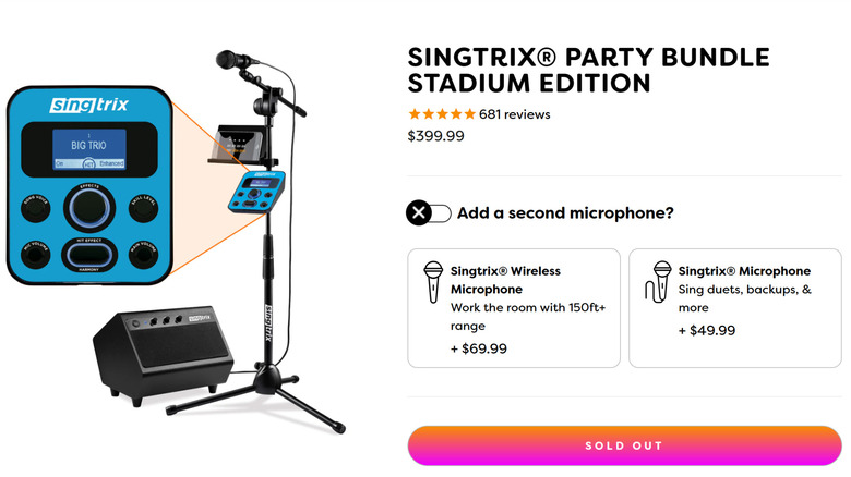 The Singtrix party bundle currently sold out on its website