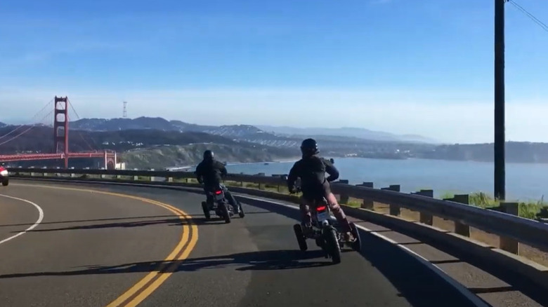 riding Sway Motorsports scooter