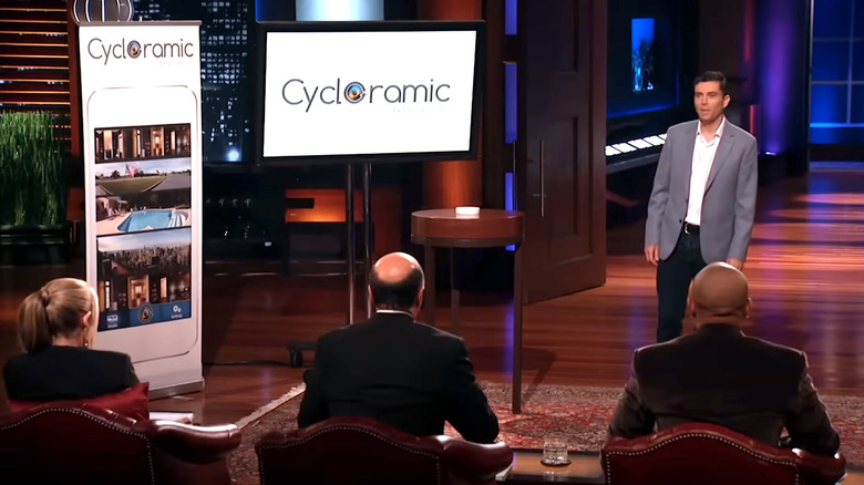 Cycloramic creator pitching his app to Shark Tank panelists