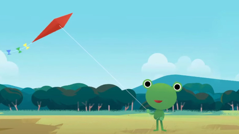 Google Froggy wind animation with a kite