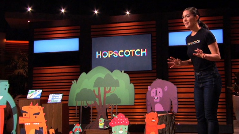 Samantha John pitching Hopscotch on Shark Tank Season 12