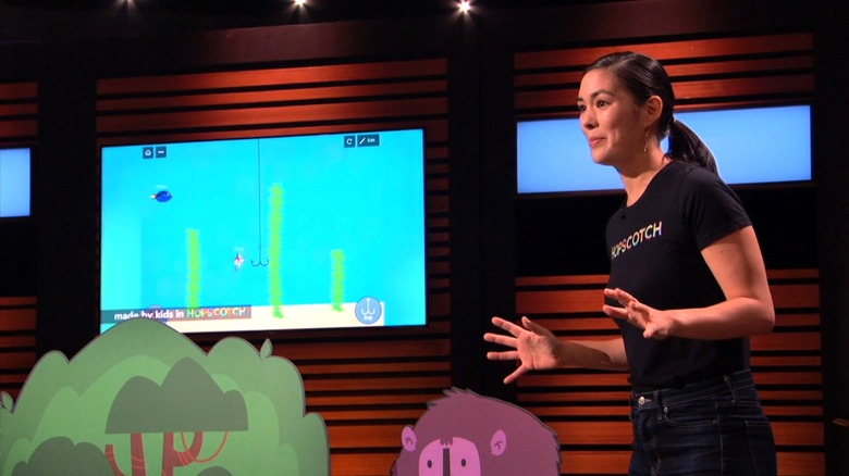 Samantha John pitching Hopscotch on Shark Tank Season 12